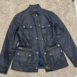 Tommy Hilfiger Black Utility Jacket with Stand-Up Collar